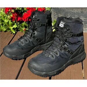 ORIGINAL SWAT Boots Men's 10.5W Alpha Fury 8in Safety Toe Black Side-Zip 178401